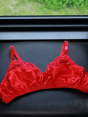 Double-sided Silk Lace Thin Breathable Bra Summer White Pink Bralette Intimates