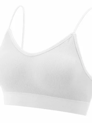Womens Seamless Low Back Bralette Bra Solid Colors Stretchy Crop Top M-XL