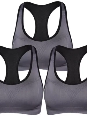 3 Pack Women Padded Sports Bra High Impact Yoga Fitness Seamless Gym Activewear