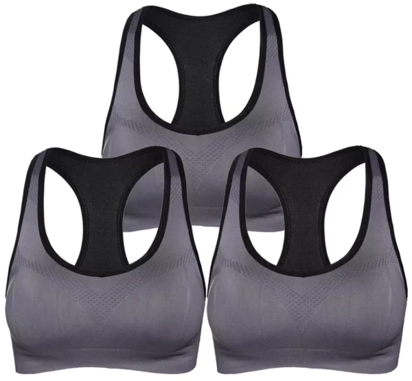 3 Pack Women Padded Sports Bra High Impact Yoga Fitness Seamless Gym Activewear